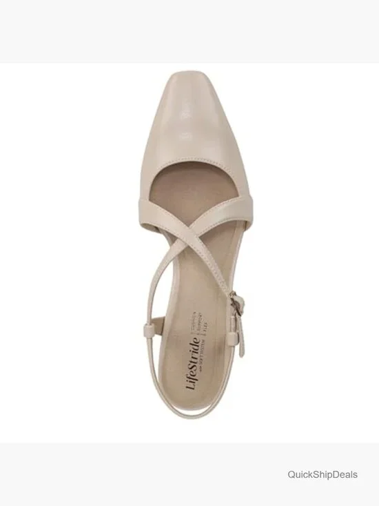 Faux Leather Strappy Pumps with Block Heel and Square Toe - Picture 5 of 7